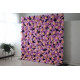 pink dahlias and purple roses and hydrangeas cloth roll up flower wall fabric hanging curtain plant wall event party wedding backdrop