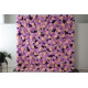 pink dahlias and purple roses and hydrangeas cloth roll up flower wall fabric hanging curtain plant wall event party wedding backdrop