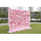 pink feather cloth roll up flower wall fabric hanging curtain plant wall event party wedding backdrop