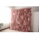 pink feather flower background wall cloth roll up flower wall fabric hanging curtain plant wall event party wedding backdrop