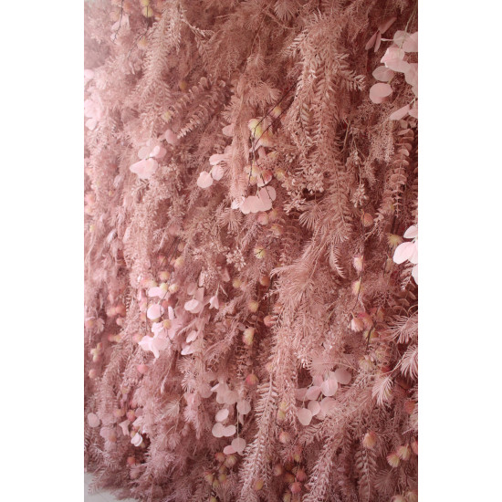 pink feather flower background wall cloth roll up flower wall fabric hanging curtain plant wall event party wedding backdrop