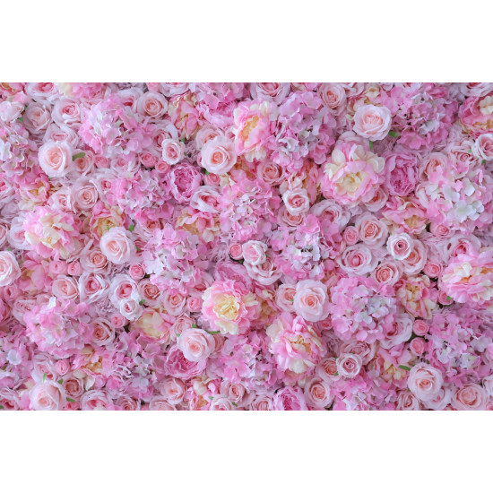 pink hydrangea and rose cloth flower wall fabric rollin up reed pampas grass curtain floral wall wedding backdrop party event props