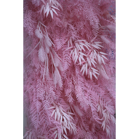 pink multiple leaves and feather wall cloth roll up flower wall fabric hanging curtain plant wall event party wedding backdrop