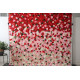 pink red light yellow roses and green leaves cloth roll up flower wall fabric hanging curtain plant wall event party wedding backdrop