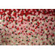 pink red light yellow roses and green leaves cloth roll up flower wall fabric hanging curtain plant wall event party wedding backdrop