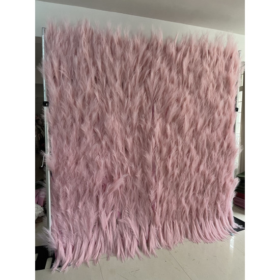 pink reed cloth roll up flower wall fabric hanging curtain plant wall event party wedding backdrop