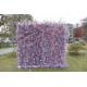 pink rose and purple grass cloth roll up flower wall fabric hanging curtain plant wall event party wedding backdrop