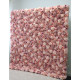 pink roses and hydrangeas cloth roll up flower wall fabric hanging curtain plant wall event party wedding backdrop