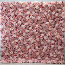 pink roses and hydrangeas cloth roll up flower wall fabric hanging curtain plant wall event party wedding backdrop