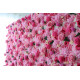 pink roses and hydrangeas cloth roll up flower wall fabric hanging curtain plant wall event party wedding backdrop