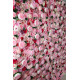 pink roses and peonies and green leaves cloth roll up flower wall fabric hanging curtain plant wall event party wedding backdrop