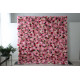 pink roses and peonies and green leaves cloth roll up flower wall fabric hanging curtain plant wall event party wedding backdrop