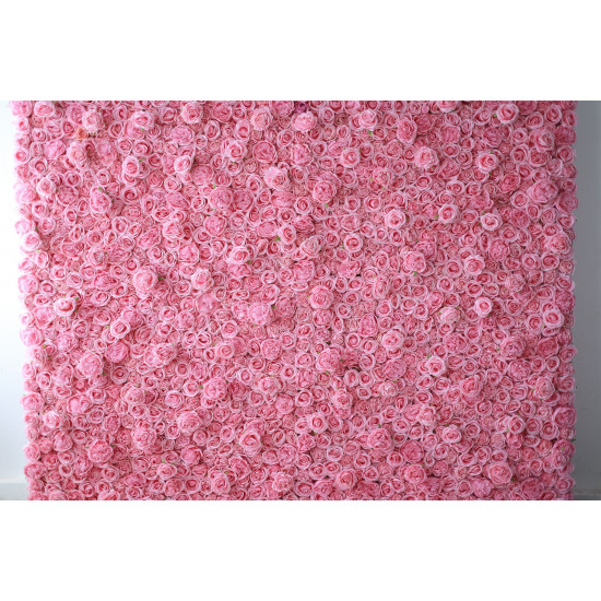 pink roses and peonies cloth roll up flower wall fabric hanging curtain plant wall event party wedding backdrop