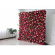 pink roses and rosy hydrangeas and green leaves cloth roll up flower wall fabric hanging curtain plant wall event party wedding backdrop