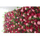 pink roses and rosy hydrangeas and green leaves cloth roll up flower wall fabric hanging curtain plant wall event party wedding backdrop