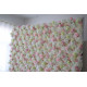 pink roses and white hydrangeas cloth roll up flower wall fabric hanging curtain plant wall event party wedding backdrop