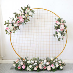 pink wedding arch flowers, pink artificial wedding flowers, diy wedding flowers