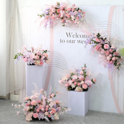 pink wedding decoration, pink artificial wedding flowers, diy wedding flowers