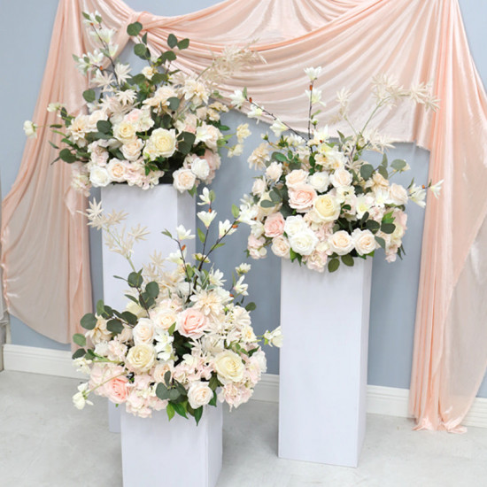 pink & beige wedding flowers ball, pink artificial wedding flowers, diy wedding flowers, wedding faux flowers