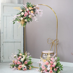 pink wedding arch flowers, pink artificial wedding flowers, diy wedding flowers, wedding faux flowers