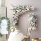 pink wedding arch flowers, pink artificial wedding flowers, diy wedding flowers, wedding faux flowers