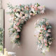 pink wedding arch flowers, pink artificial wedding flowers, diy wedding flowers, wedding faux flowers