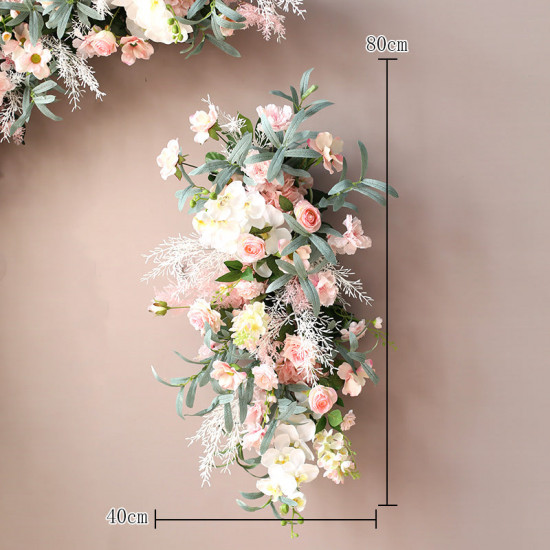 pink wedding arch flowers, pink artificial wedding flowers, diy wedding flowers, wedding faux flowers