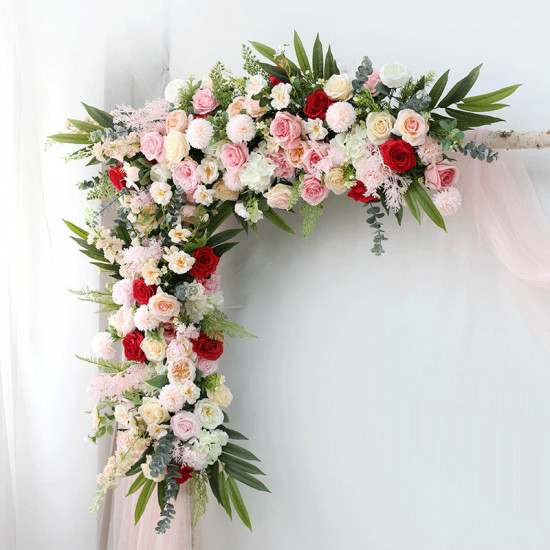 pink & red wedding flowers, pink artificial wedding flowers, diy wedding flowers, wedding faux flowers