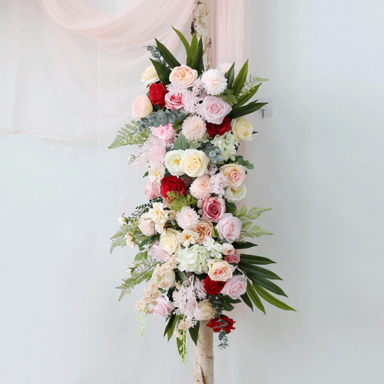 pink & red wedding flowers, pink artificial wedding flowers, diy wedding flowers, wedding faux flowers