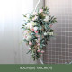 pink & green wedding arch flowers, pink artificial wedding flowers, diy wedding flowers, wedding faux flowers