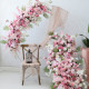 pink wedding arch flowers, window flowers, pink artificial wedding flowers, diy wedding flowers, wedding faux flowers