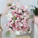 pink wedding arch flowers, window flowers, pink artificial wedding flowers, diy wedding flowers, wedding faux flowers