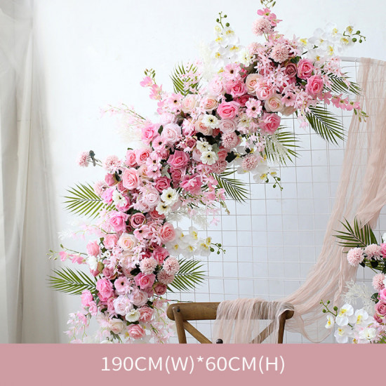 pink wedding arch flowers, window flowers, pink artificial wedding flowers, diy wedding flowers, wedding faux flowers