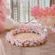 love circle flowers, pink artificial wedding flowers, diy wedding flowers, wedding faux flowers