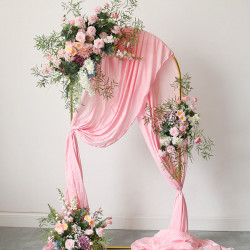 pink wedding arch flowers, pink artificial wedding flowers, diy wedding flowers, wedding faux flowers