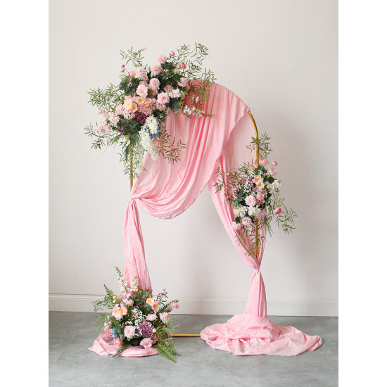 pink wedding arch flowers, pink artificial wedding flowers, diy wedding flowers, wedding faux flowers