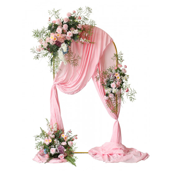 pink wedding arch flowers, pink artificial wedding flowers, diy wedding flowers, wedding faux flowers