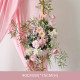 pink wedding arch flowers, pink artificial wedding flowers, diy wedding flowers, wedding faux flowers