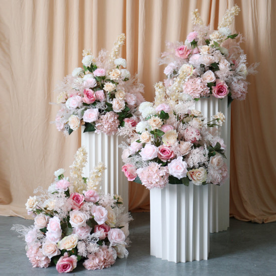 pink & beige flowers ball, pink artificial wedding flowers, diy wedding flowers, wedding faux flowers