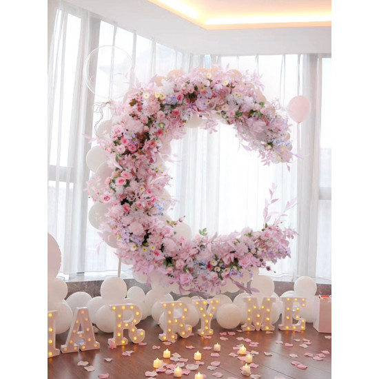 pink wedding arch flowers, pink artificial wedding flowers, diy wedding flowers, wedding faux flowers