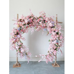 pink wedding arch flowers, pink artificial wedding flowers, diy wedding flowers, wedding faux flowers