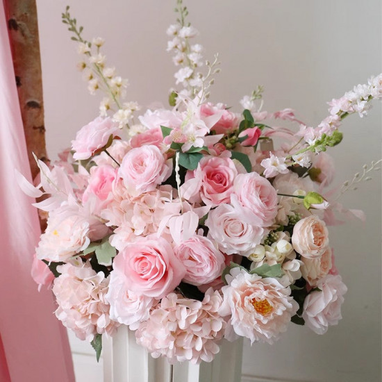 pink wedding flowers arrangement, pink artificial wedding flowers, diy wedding flowers, wedding faux flowers