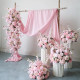 pink wedding flowers arrangement, pink artificial wedding flowers, diy wedding flowers, wedding faux flowers