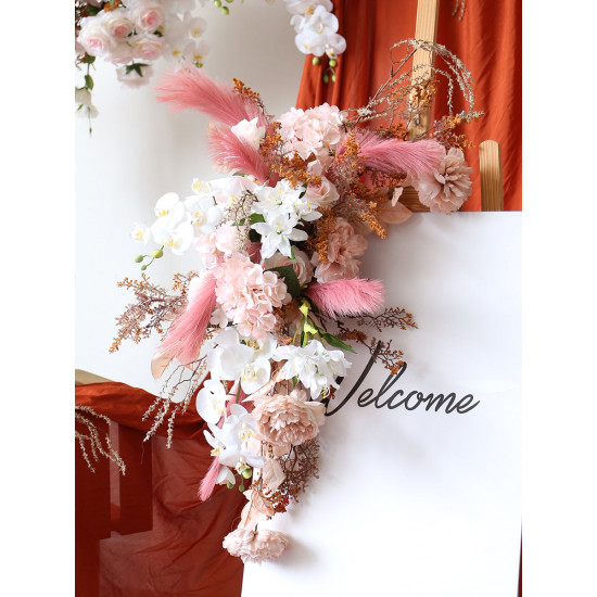 pink wedding & party arrangement, pink artificial wedding flowers, diy wedding flowers, wedding faux flowers