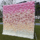 pink white roses 3d luxury gradient rolling up fabric curtain artificial flower wall cloth floral wall wedding backdrop