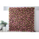 purple and pink peony flowers and green leaves cloth roll up flower wall fabric hanging curtain plant wall event party wedding backdrop