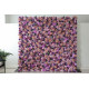 purple and pink roses and hydrangeas cloth roll up flower wall fabric hanging curtain plant wall event party wedding backdrop