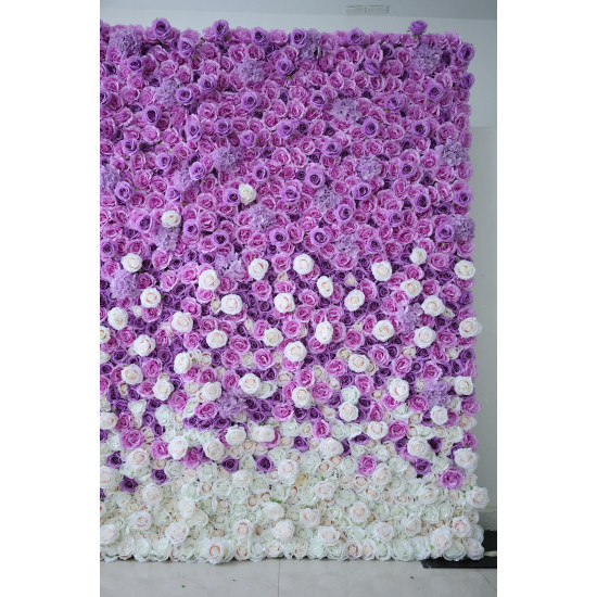 purple rose gradient cloth flower wall fabric rollin up reed pampas grass curtain floral wall wedding backdrop party event props