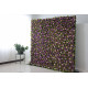 purple roses and green leaves cloth roll up flower wall fabric hanging curtain plant wall event party wedding backdrop