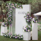 purple forest wedding style, purple artificial wedding flowers, diy wedding flowers, wedding arch flowers